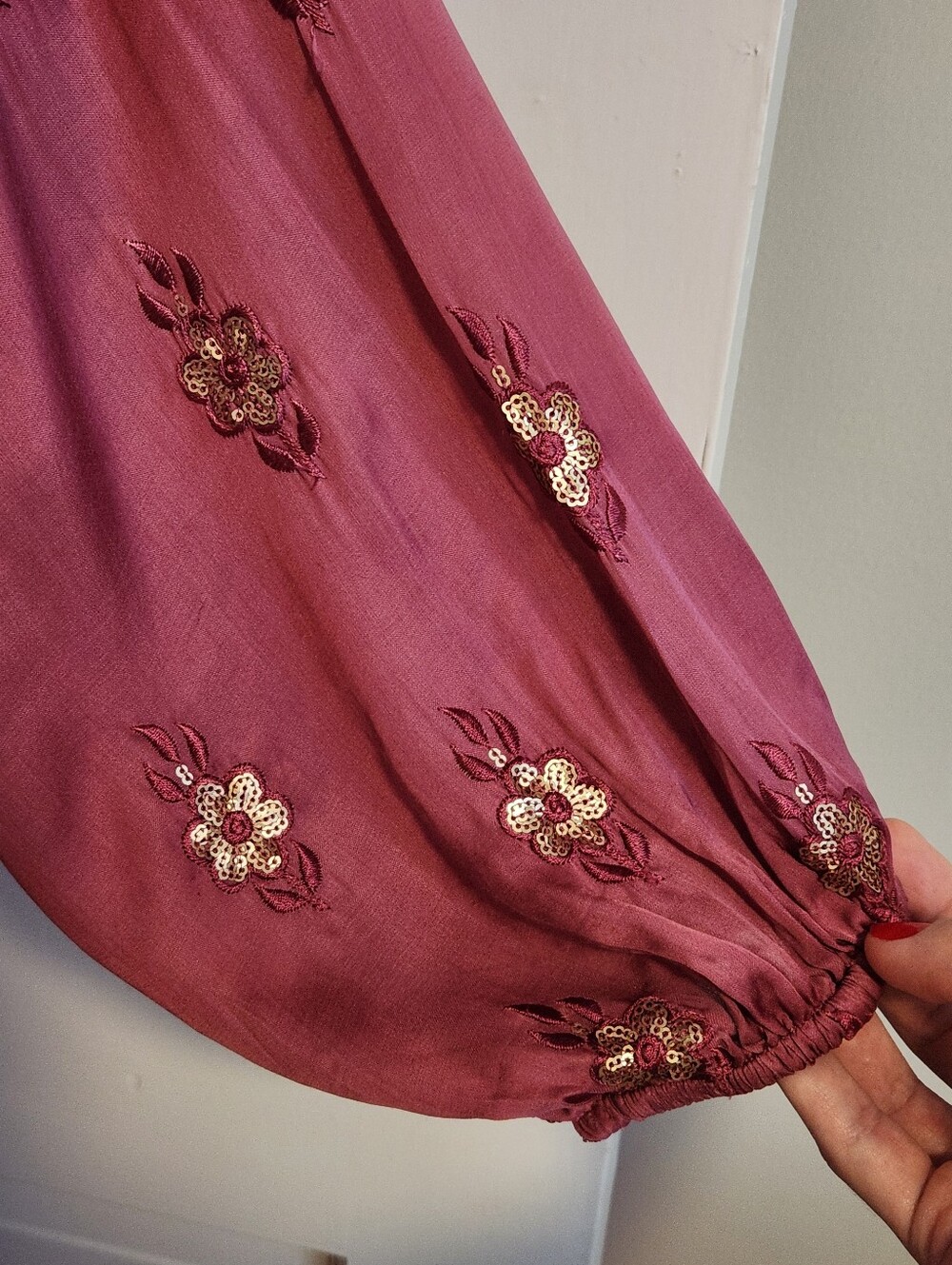 💖Clara The Label💖 - Berry Pink Boho Dress w/Gold Sequin Accents - Picture 11 of 14